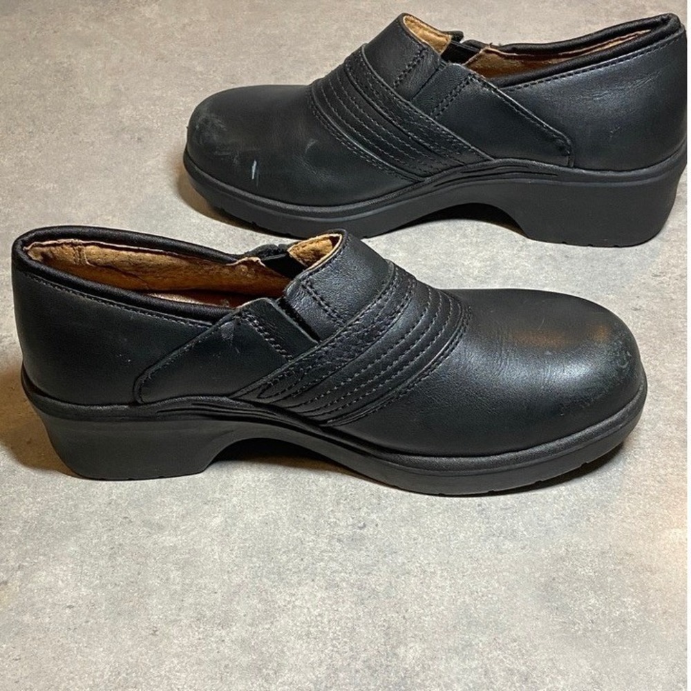 Ariat Women's Black Leather Steel Toe Safety Clogs Work Shoes Size 8B Non Slip - Picture 5 of 13